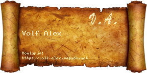 Volf Alex névjegykártya